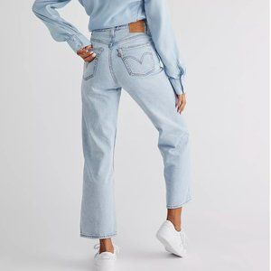 Free People Levi's Premium Ribcage Straight Ankle Jeans Middle Road NWT
